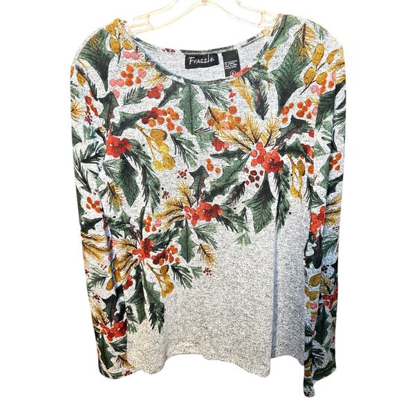 Frazzle Medium Gray Holly Women's Long Sleeve Top Shirt Misses Size 8 10 - Picture 2 of 5